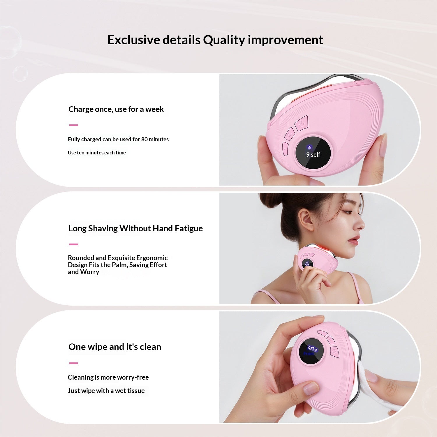 Womens Red And Blue Light Gua Sha Board Electric Gua Sha Device For Facial Beauty