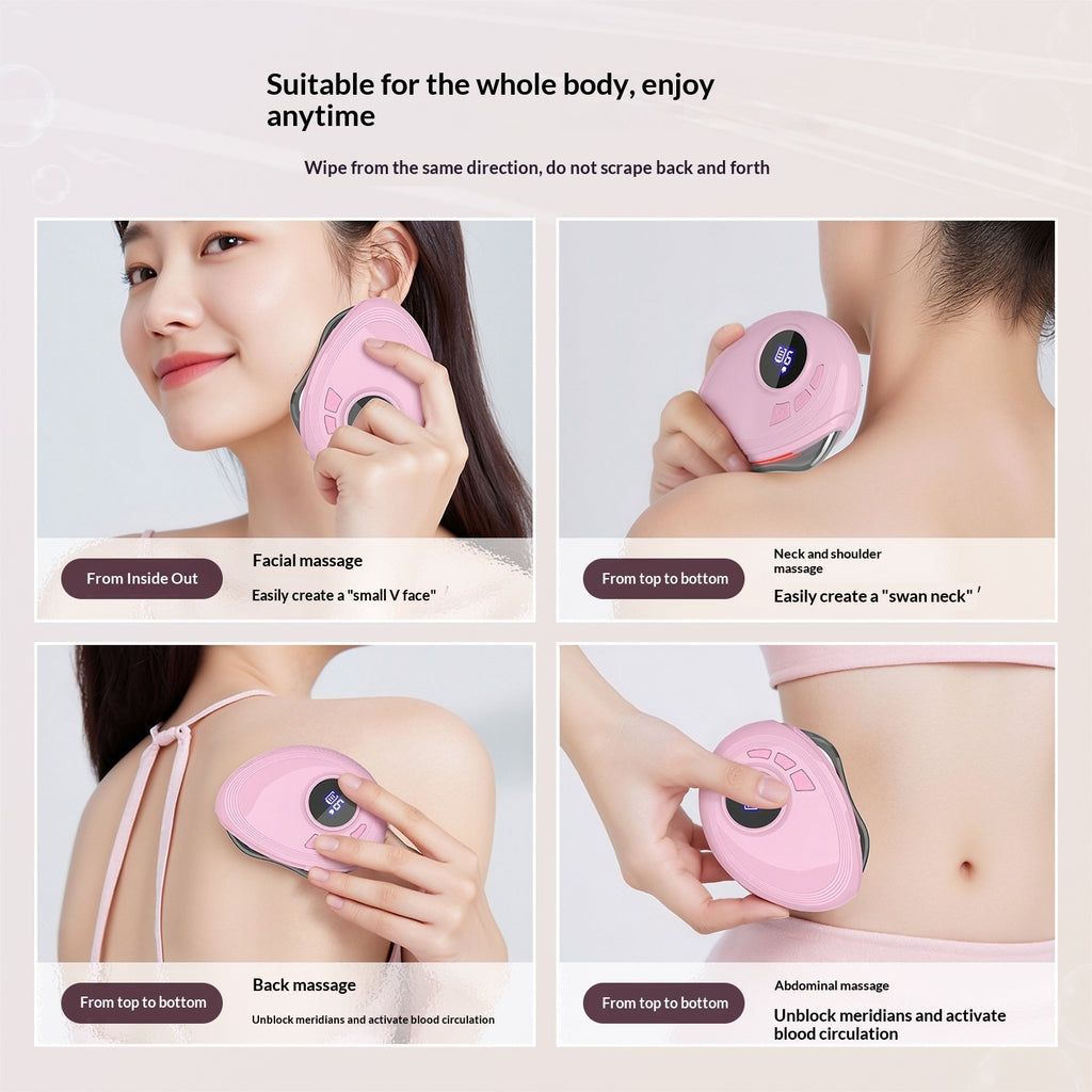 Womens Red And Blue Light Gua Sha Board Electric Gua Sha Device For Facial Beauty