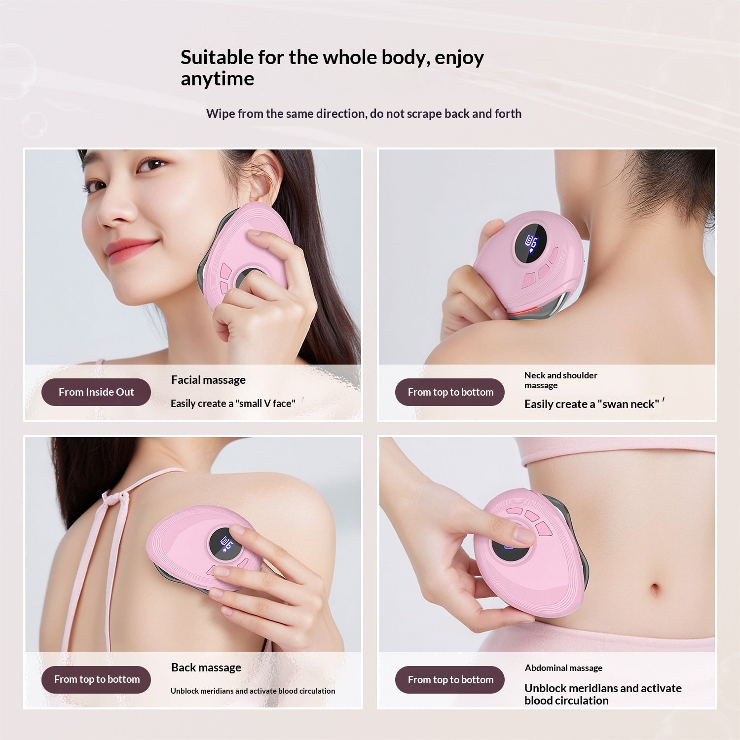 Womens Red And Blue Light Gua Sha Board Electric Gua Sha Device For Facial Beauty