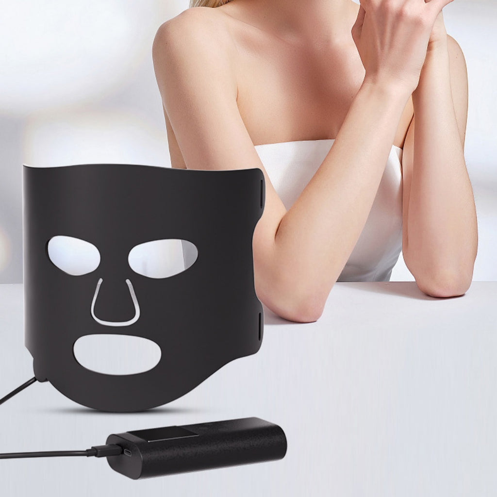 Colorful LED Phototherapy Home Face Black Gold Mask