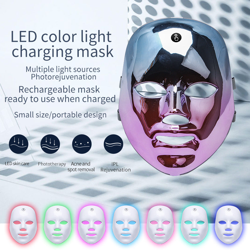 Rechargeable LED Face Mask - Acne & Freckle Treatment with Color Light Therapy